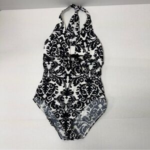 Tommy Bahama Black and off White Swim One-Piece   Nearly new